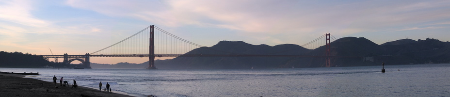 3073 - Panoramique du Golden Gate Bridge, depuis les plages de la Marina