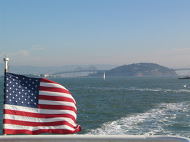 3099 - Bay Bridge, and the Stars and Stripes