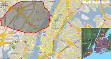 Plan de situation de New York, Manhattan et les autres boroughs