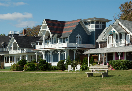 Houses along Ocean Park, Oak Bluffs