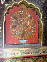 Peinture au palais d'été du sultan à Srirangapatna