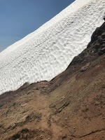 Snow wall blocking the Pacific Coast Trail